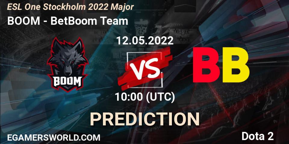 BOOM - BetBoom Team: ennuste. 12.05.2022 at 10:00, Dota 2, ESL One Stockholm 2022 Major