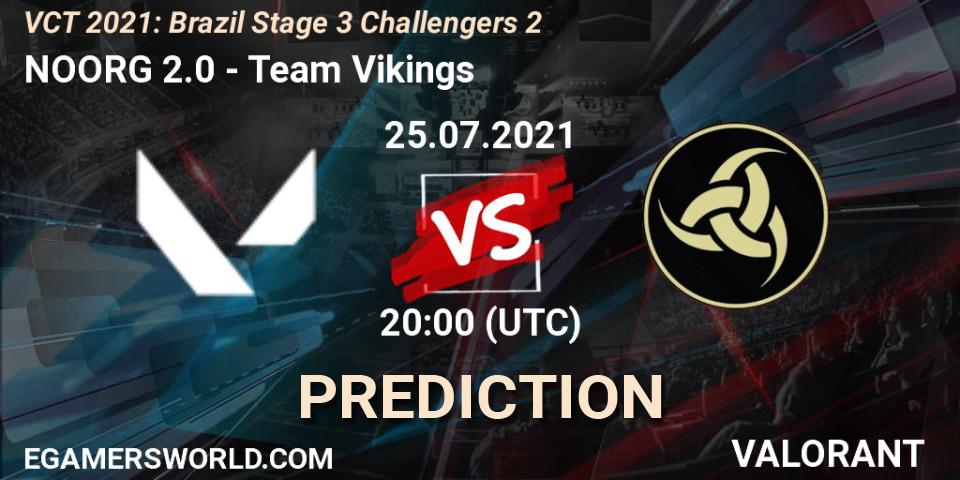 NOORG 2.0 - Team Vikings: ennuste. 25.07.2021 at 20:00, VALORANT, VCT 2021: Brazil Stage 3 Challengers 2