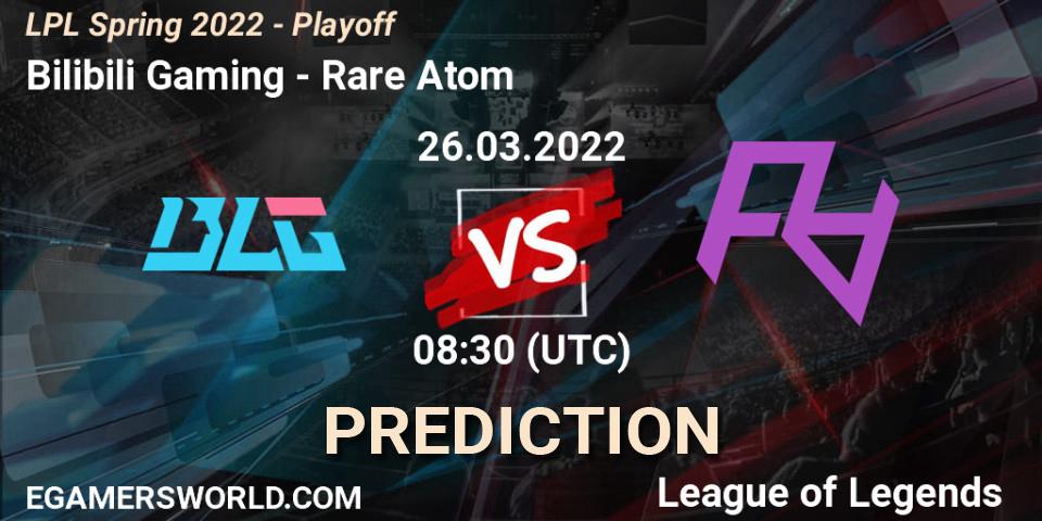 Bilibili Gaming - Rare Atom: ennuste. 26.03.2022 at 08:45, LoL, LPL Spring 2022 - Playoff