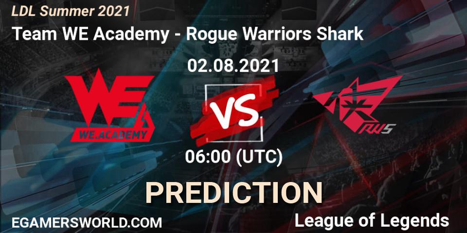 Team WE Academy - Rogue Warriors Shark: ennuste. 02.08.21, LoL, LDL Summer 2021