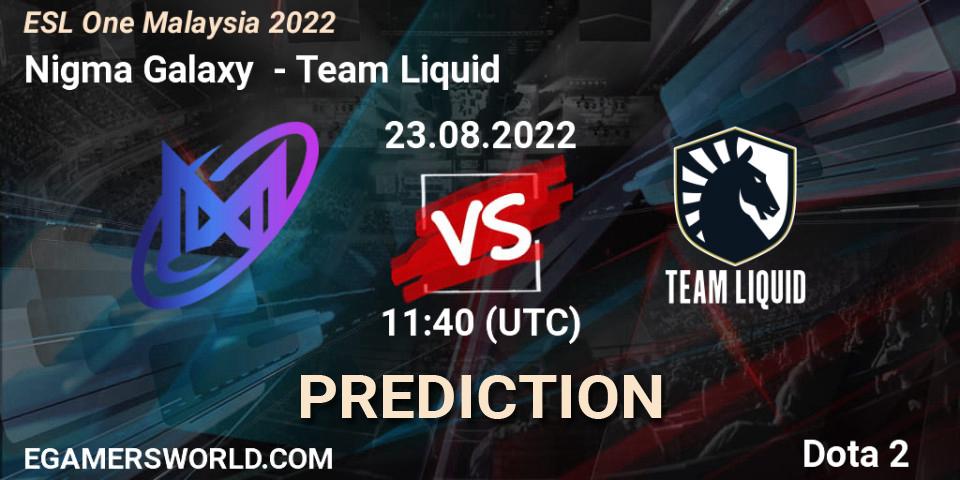 Nigma Galaxy - Team Liquid: ennuste. 23.08.22, Dota 2, ESL One Malaysia 2022