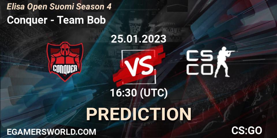 Conquer - Team Bob: ennuste. 25.01.23, CS2 (CS:GO), Elisa Open Suomi Season 4