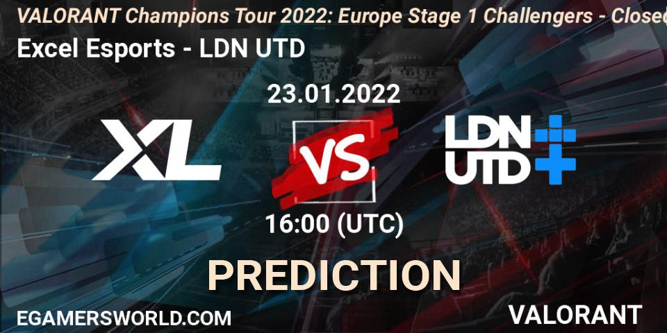 Excel Esports - LDN UTD: ennuste. 23.01.2022 at 16:00, VALORANT, VCT 2022: Europe Stage 1 Challengers - Closed Qualifier 2