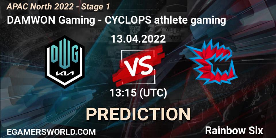 DAMWON Gaming - CYCLOPS athlete gaming: ennuste. 13.04.2022 at 13:15, Rainbow Six, APAC North 2022 - Stage 1