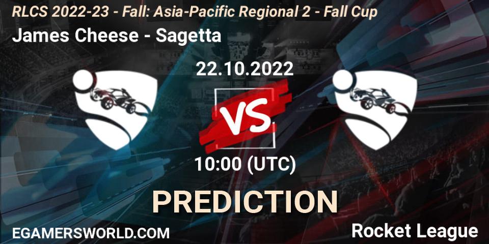 James Cheese - Sagetta: ennuste. 22.10.2022 at 10:00, Rocket League, RLCS 2022-23 - Fall: Asia-Pacific Regional 2 - Fall Cup
