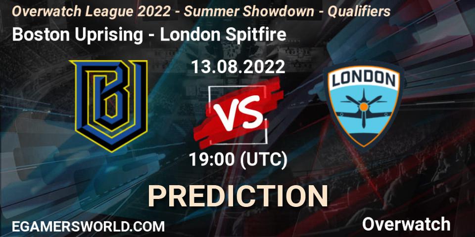 Boston Uprising - London Spitfire: ennuste. 13.08.2022 at 19:00, Overwatch, Overwatch League 2022 - Summer Showdown - Qualifiers