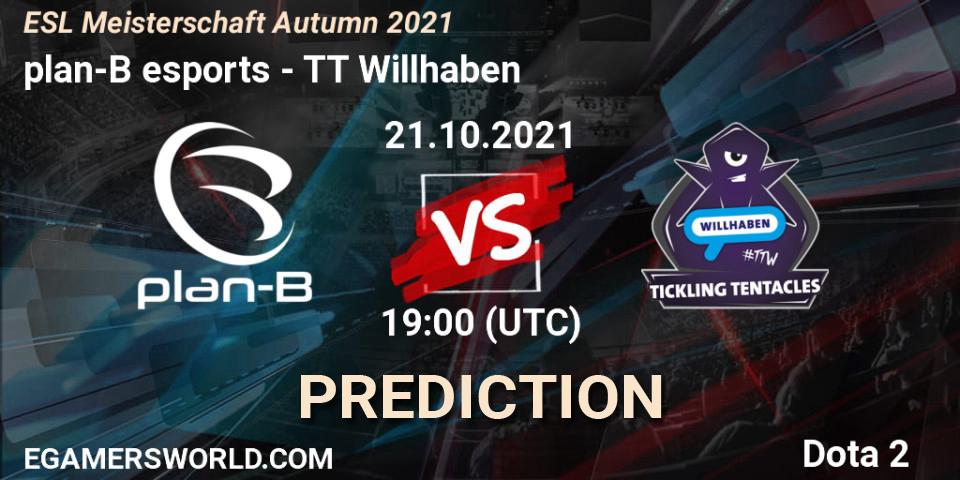 plan-B esports - TT Willhaben: ennuste. 21.10.2021 at 19:00, Dota 2, ESL Meisterschaft Autumn 2021