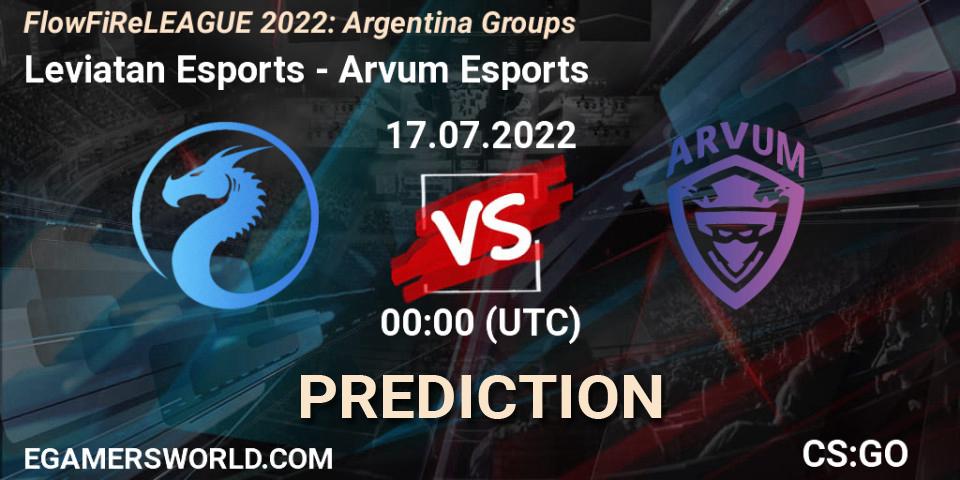Leviatan Esports - Arvum Esports: ennuste. 16.07.2022 at 23:20, Counter-Strike (CS2), FlowFiReLEAGUE 2022: Argentina Groups