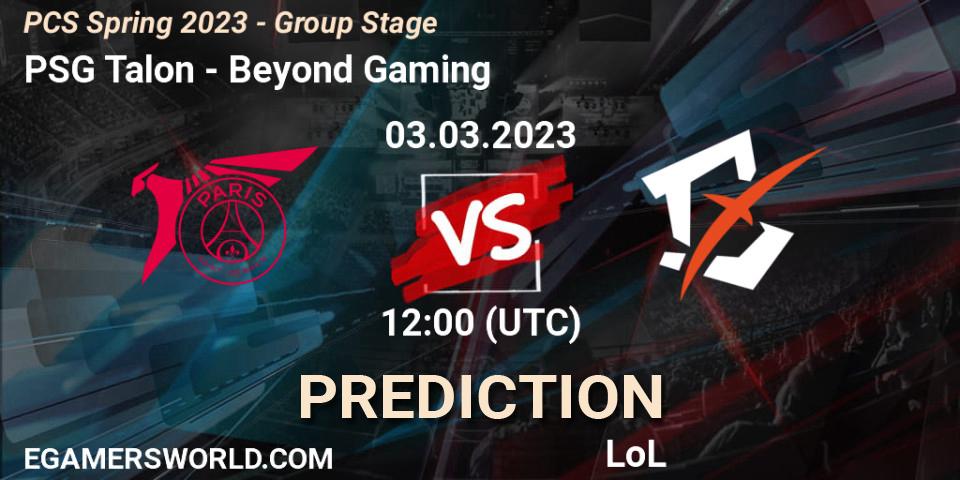 PSG Talon - Beyond Gaming: ennuste. 05.02.23, LoL, PCS Spring 2023 - Group Stage