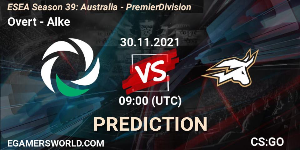 Overt - Alke: ennuste. 30.11.2021 at 09:00, Counter-Strike (CS2), ESEA Season 39: Australia - Premier Division