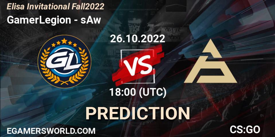 GamerLegion - sAw: ennuste. 26.10.22, CS2 (CS:GO), Elisa Invitational Fall 2022