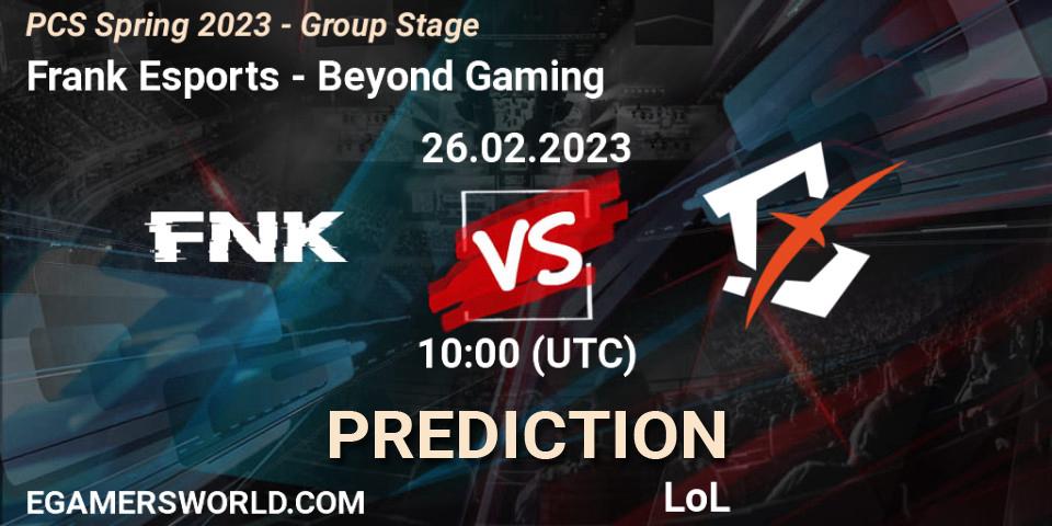 Frank Esports - Beyond Gaming: ennuste. 10.02.23, LoL, PCS Spring 2023 - Group Stage