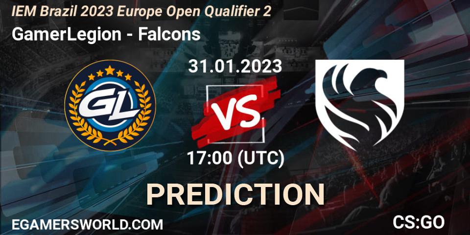 GamerLegion - Falcons: ennuste. 31.01.2023 at 17:00, Counter-Strike (CS2), IEM Brazil Rio 2023 Europe Open Qualifier 2