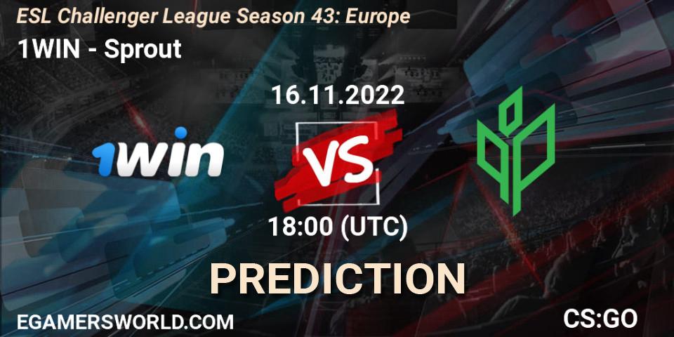 1WIN - Sprout: ennuste. 22.11.22, CS2 (CS:GO), ESL Challenger League Season 43: Europe
