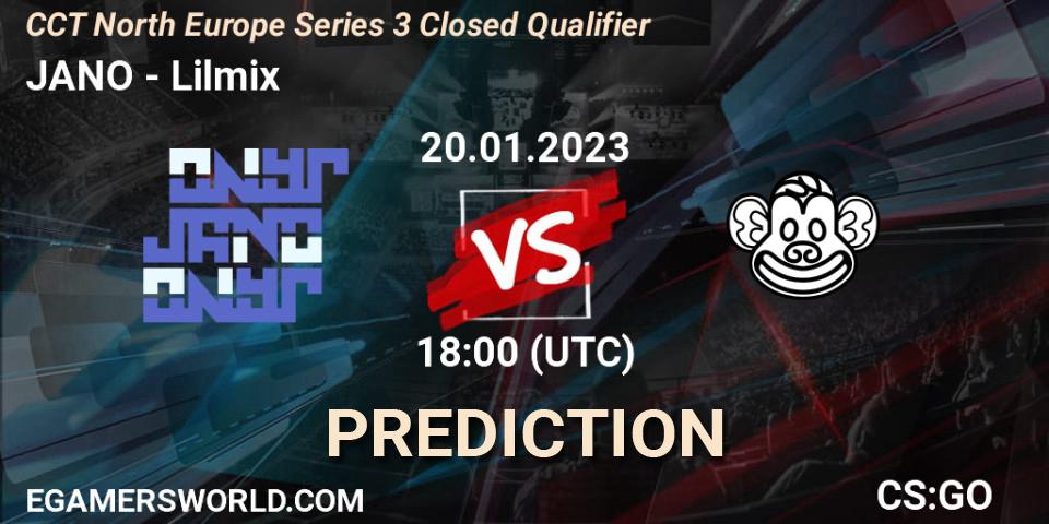JANO - Lilmix: ennuste. 20.01.2023 at 18:00, Counter-Strike (CS2), CCT North Europe Series 3 Closed Qualifier