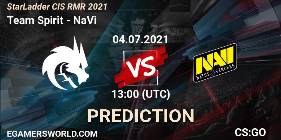 Team Spirit - NaVi: ennuste. 04.07.21, CS2 (CS:GO), StarLadder CIS RMR 2021