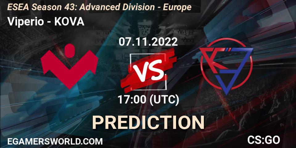 Viperio - KOVA: ennuste. 07.11.22, CS2 (CS:GO), ESEA Season 43: Advanced Division - Europe