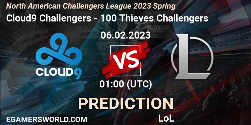Cloud9 Challengers - 100 Thieves Challengers: ennuste. 06.02.23, LoL, NACL 2023 Spring - Group Stage