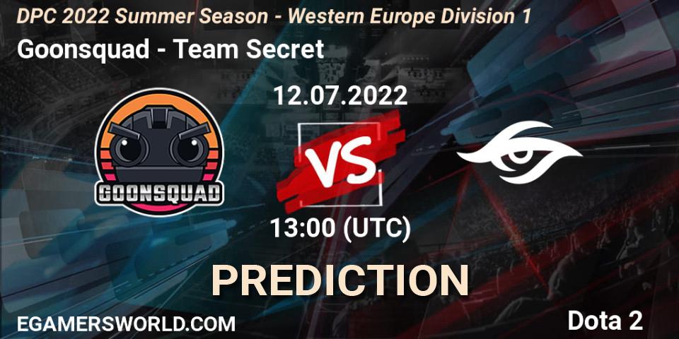 Goonsquad - Team Secret: ennuste. 12.07.22, Dota 2, DPC WEU 2021/2022 Tour 3: Division I