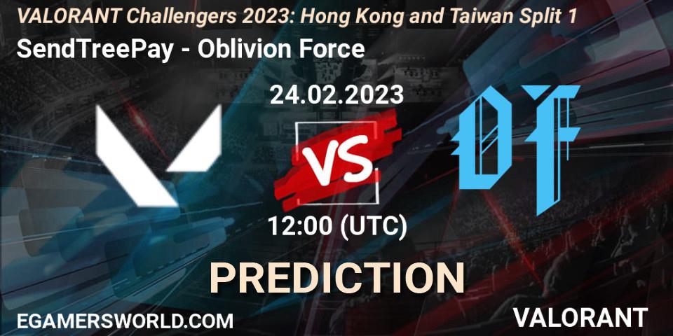 SendTreePay - Oblivion Force: ennuste. 24.02.2023 at 10:00, VALORANT, VALORANT Challengers 2023: Hong Kong and Taiwan Split 1