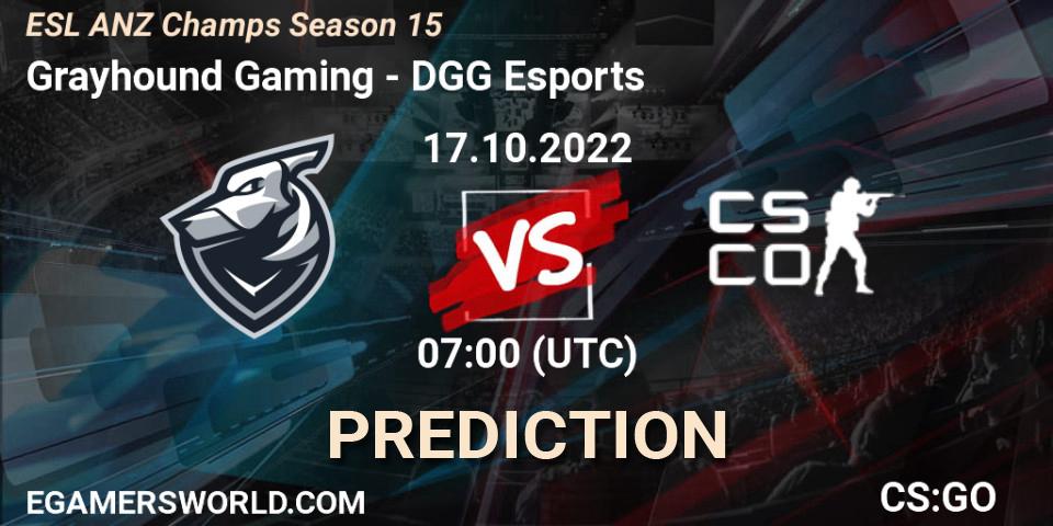 Grayhound Gaming - DGG Esports: ennuste. 12.10.2022 at 09:50, Counter-Strike (CS2), ESL ANZ Champs Season 15