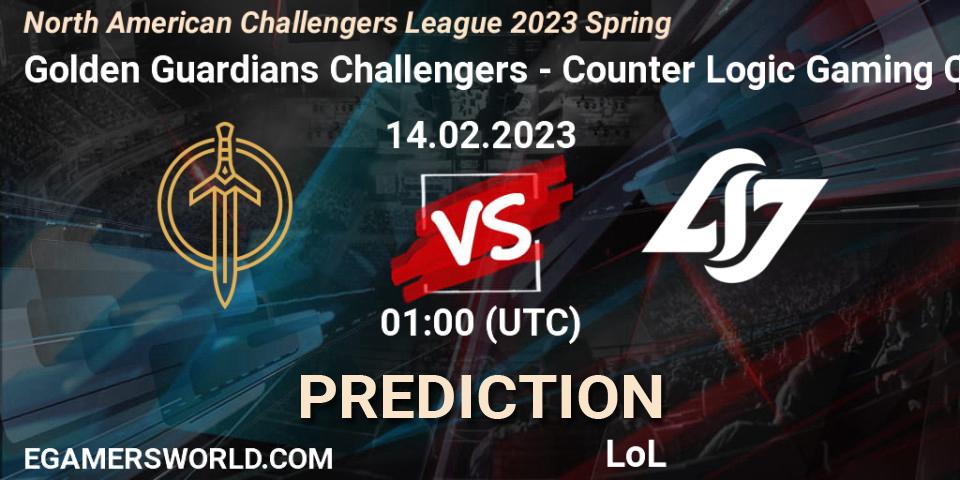 Golden Guardians Challengers - Counter Logic Gaming Challengers: ennuste. 14.02.23, LoL, NACL 2023 Spring - Group Stage