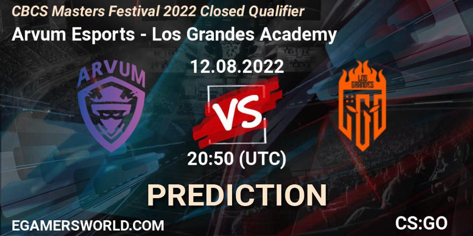 Arvum Esports - Los Grandes Academy: ennuste. 12.08.2022 at 19:45, Counter-Strike (CS2), CBCS Masters Festival 2022 Closed Qualifier