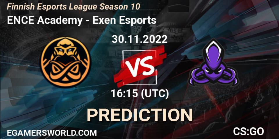 ENCE Academy - Exen Esports: ennuste. 30.11.22, CS2 (CS:GO), Finnish Esports League Season 10