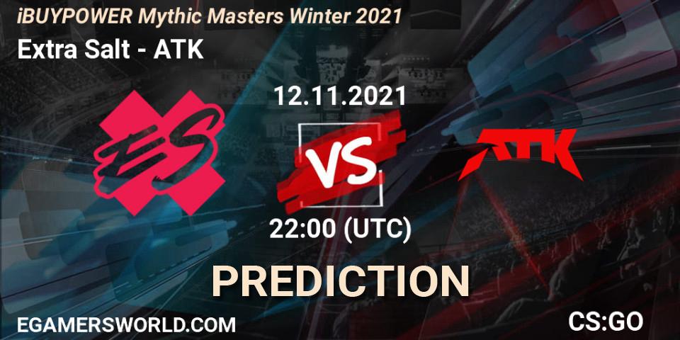 Extra Salt - ATK: ennuste. 12.11.2021 at 22:05, Counter-Strike (CS2), iBUYPOWER Mythic Masters Winter 2021