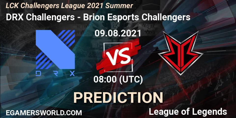 DRX Challengers - Brion Esports Challengers: ennuste. 09.08.2021 at 08:00, LoL, LCK Challengers League 2021 Summer