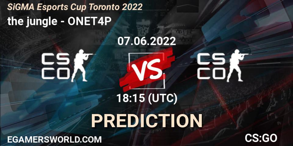 the jungle - ONET4P: ennuste. 07.06.2022 at 18:15, Counter-Strike (CS2), SiGMA Esports Cup Toronto 2022