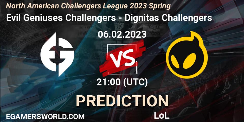 Evil Geniuses Challengers - Dignitas Challengers: ennuste. 06.02.23, LoL, NACL 2023 Spring - Group Stage