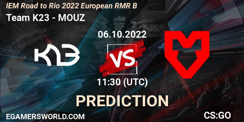 Team K23 - MOUZ: ennuste. 06.10.2022 at 12:00, Counter-Strike (CS2), IEM Road to Rio 2022 European RMR B