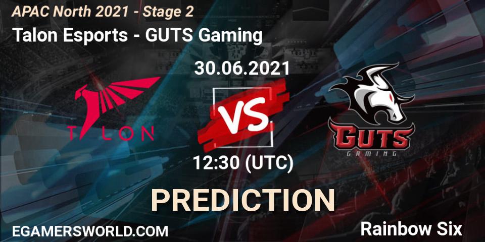 Talon Esports - GUTS Gaming: ennuste. 30.06.2021 at 12:30, Rainbow Six, APAC North 2021 - Stage 2