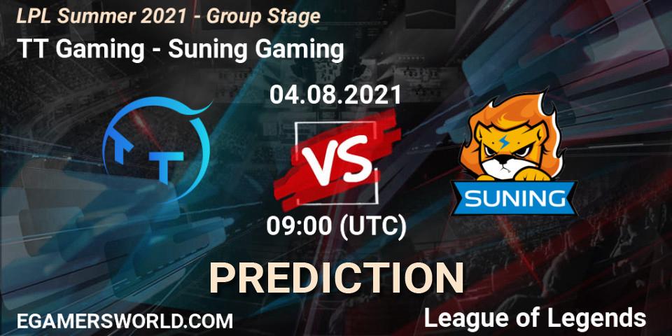 TT Gaming - Suning Gaming: ennuste. 04.08.21, LoL, LPL Summer 2021 - Group Stage