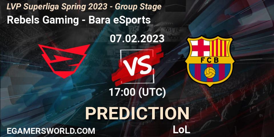 Rebels Gaming - Barça eSports: ennuste. 07.02.23, LoL, LVP Superliga Spring 2023 - Group Stage