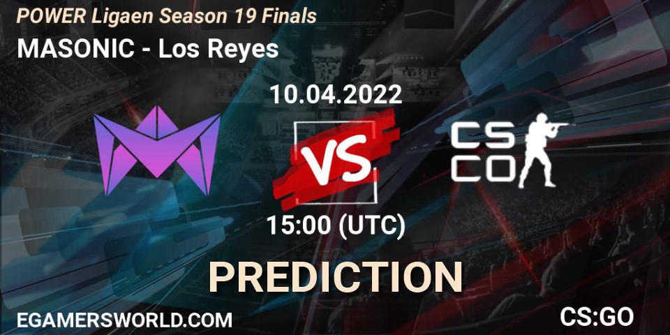 MASONIC - Los Reyes: ennuste. 10.04.2022 at 11:00, Counter-Strike (CS2), POWER Ligaen Season 19 Finals