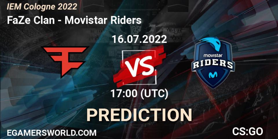 FaZe Clan - Movistar Riders: ennuste. 16.07.22, CS2 (CS:GO), IEM Cologne 2022