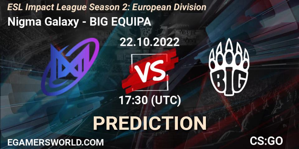 Galaxy Racer Female - BIG EQUIPA: ennuste. 22.10.2022 at 17:30, Counter-Strike (CS2), ESL Impact League Season 2: European Division
