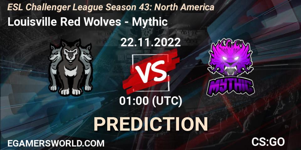 Louisville Red Wolves - Mythic: ennuste. 02.12.2022 at 01:00, Counter-Strike (CS2), ESL Challenger League Season 43: North America