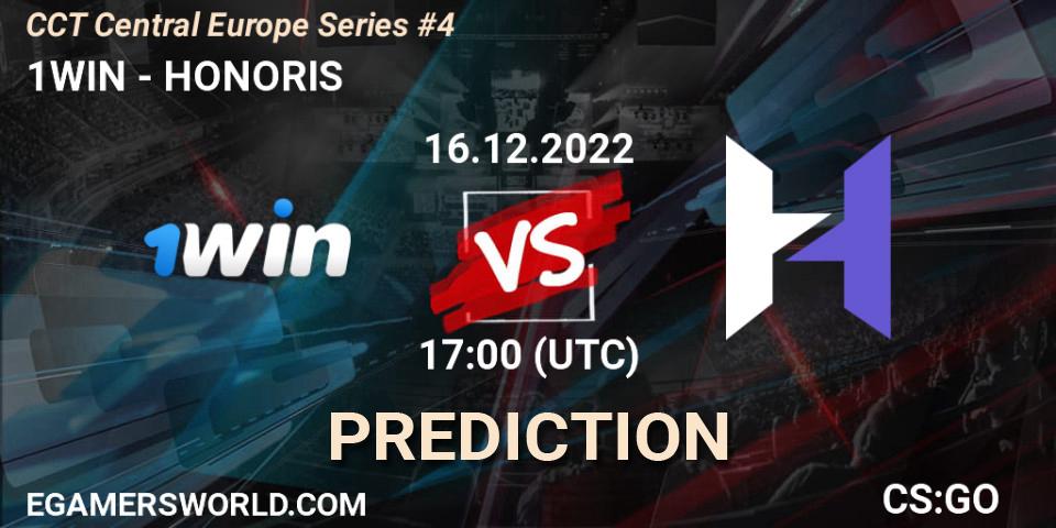 1WIN - HONORIS: ennuste. 16.12.2022 at 16:40, Counter-Strike (CS2), CCT Central Europe Series #4