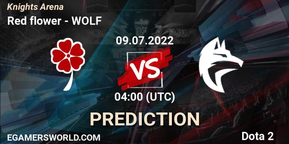 Red flower - WOLF: ennuste. 09.07.2022 at 04:38, Dota 2, Knights Arena