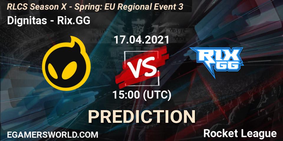 Dignitas - Rix.GG: ennuste. 17.04.2021 at 15:00, Rocket League, RLCS Season X - Spring: EU Regional Event 3