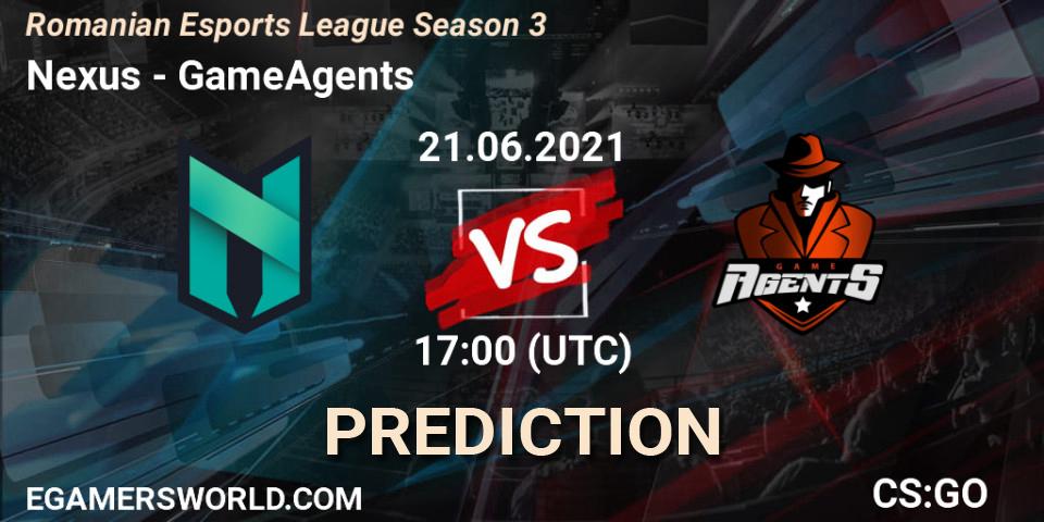Nexus - GameAgents: ennuste. 21.06.2021 at 17:00, Counter-Strike (CS2), Romanian Esports League Season 3