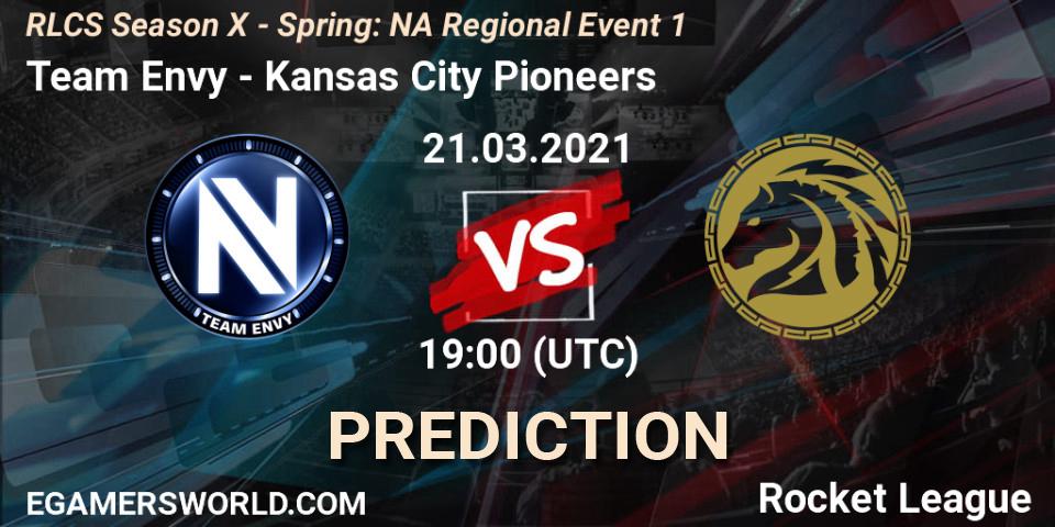 Team Envy - Kansas City Pioneers: ennuste. 21.03.2021 at 19:00, Rocket League, RLCS Season X - Spring: NA Regional Event 1