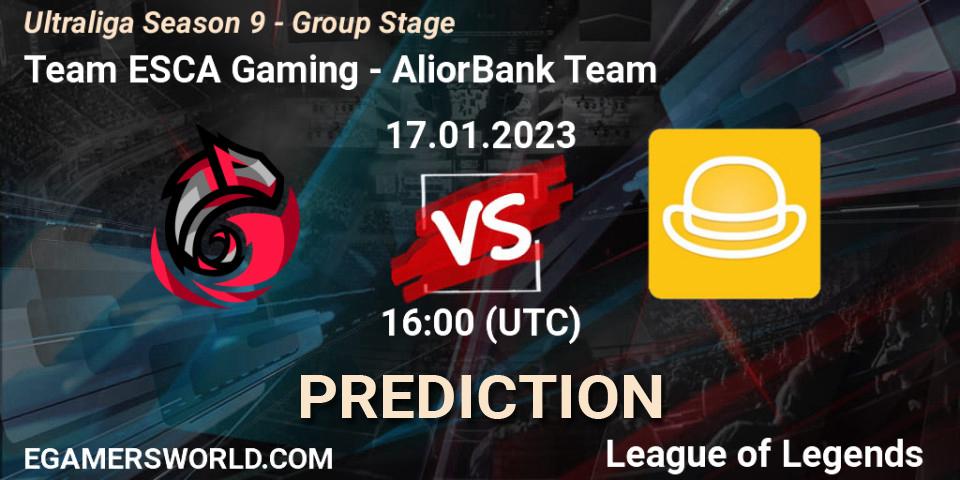 Team ESCA Gaming - AliorBank Team: ennuste. 17.01.2023 at 16:00, LoL, Ultraliga Season 9 - Group Stage