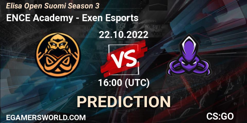 ENCE Academy - Exen Esports: ennuste. 22.10.22, CS2 (CS:GO), Elisa Open Suomi Season 3
