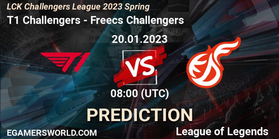 T1 Challengers - Freecs Challengers: ennuste. 20.01.2023 at 05:00, LoL, LCK Challengers League 2023 Spring