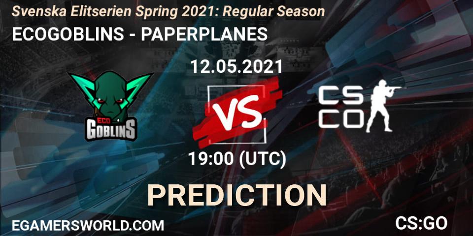 ECOGOBLINS - PAPERPLANES: ennuste. 12.05.2021 at 19:00, Counter-Strike (CS2), Svenska Elitserien Spring 2021: Regular Season
