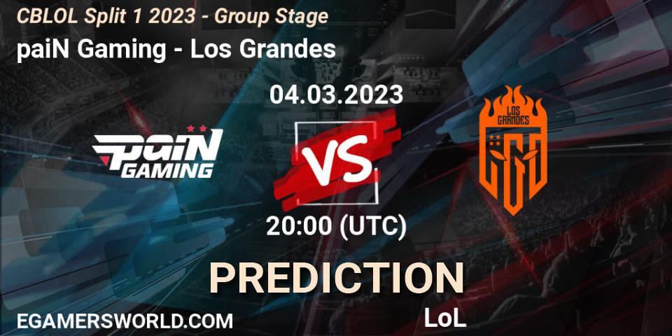 paiN Gaming - Los Grandes: ennuste. 04.03.2023 at 21:10, LoL, CBLOL Split 1 2023 - Group Stage